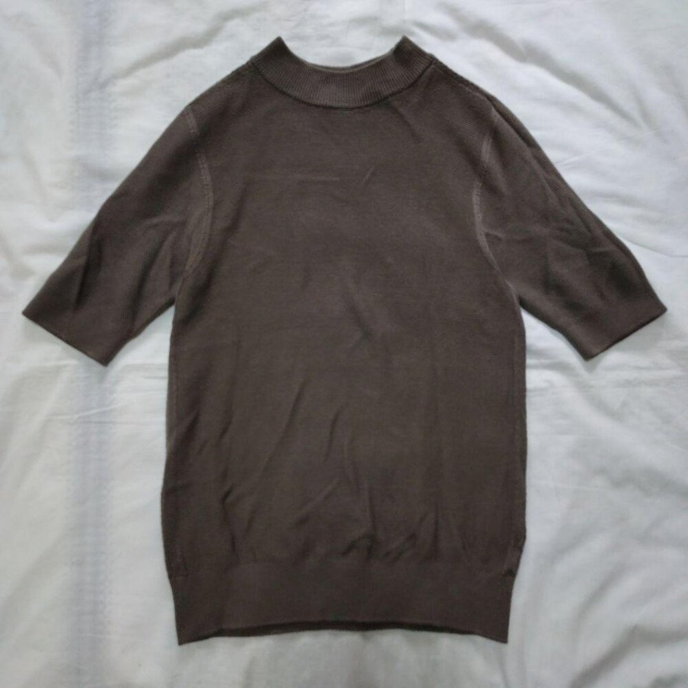 Navor Dark Brown Short Sleeve Knit Top